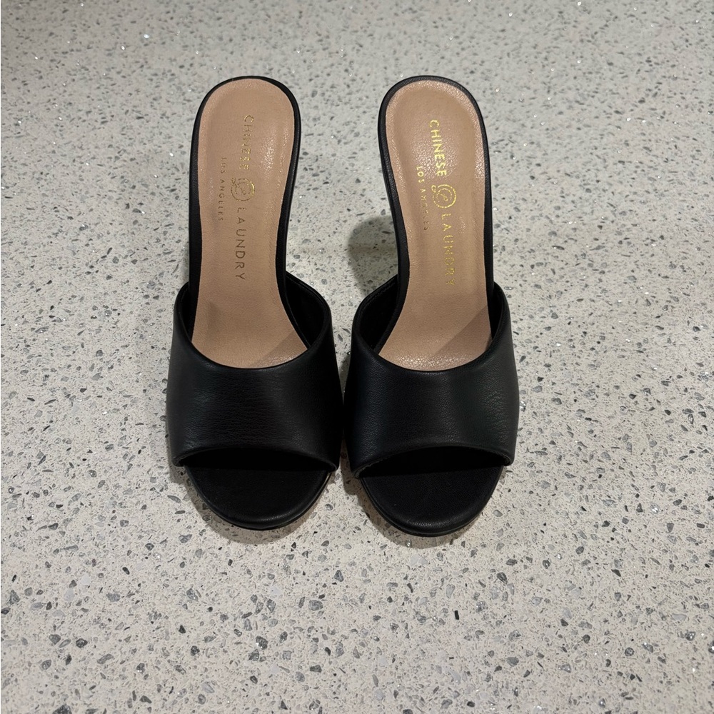 Chinese Laundry Black Mules Elegant Slide Shoes NWT